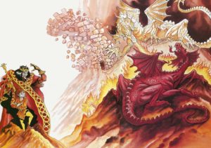 Dessin Vortigern et Merlin issu de "Légendes et contes de Bretagne" publié à la Coop Breizh